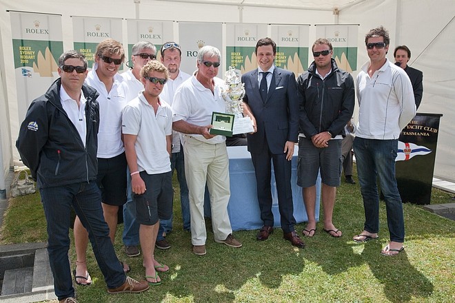 SECRET MEN’S BUSINESS 3.5, Overall Handicap winner, at the Official Trophy Presentation  ©  Rolex/Daniel Forster http://www.regattanews.com